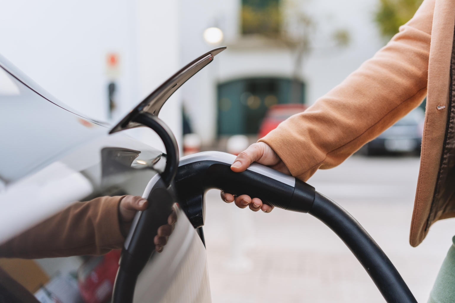 Man loads his Tesla Model 3 for a camping trip