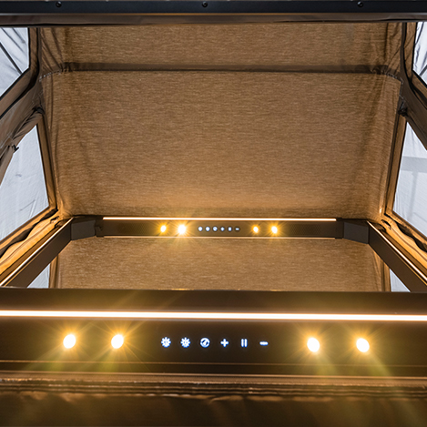Integrated lighting. LED strips and spots for a pleasant lighting mood.